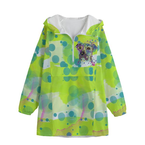 Leichte Regenjacke Dio - Popart Hundemotiv, 100 % Polyester, Unisex, Staffordshire, AmStaff, Staff, Pitbull, Pit, SOKA, Listenhund